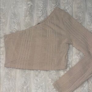 SHEIN Beige Ribbed Knit croptop